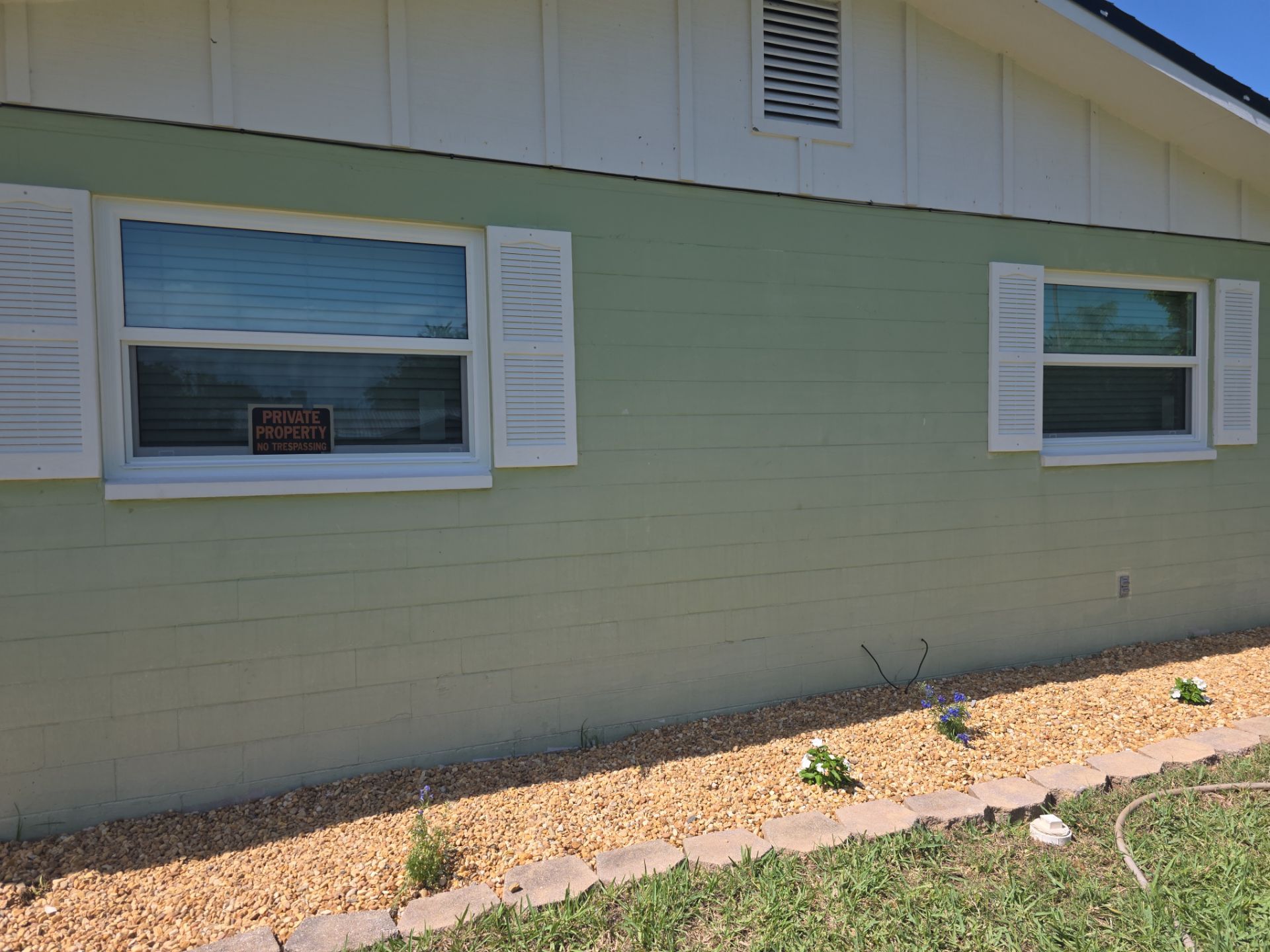 After: Concrete block home, full hurricane impact window replacement, Central Florida.